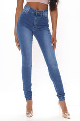 Tall Isabella High Waisted Skinny Jeans - Medium Blue Wash Ins Street